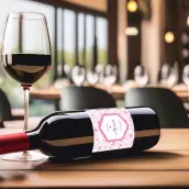 Personalized baptism label with a floral and elegant style