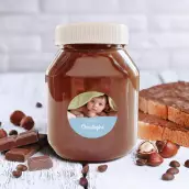 Personalized label with photo for boy's baptism