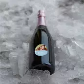 Personalized label with photo for boy's baptism