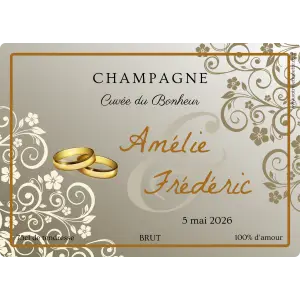 personalized champagne bottle label for wedding