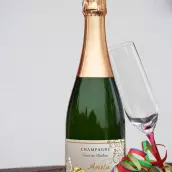 Étiquette personnalisée pour bouteille de champagne mariage