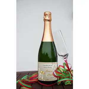 etikett für eine personalisierte champagnerflasche zur hochzeit