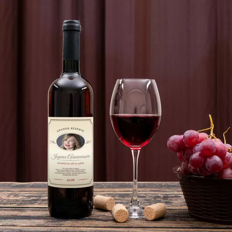 Personalized birthday wine-style label