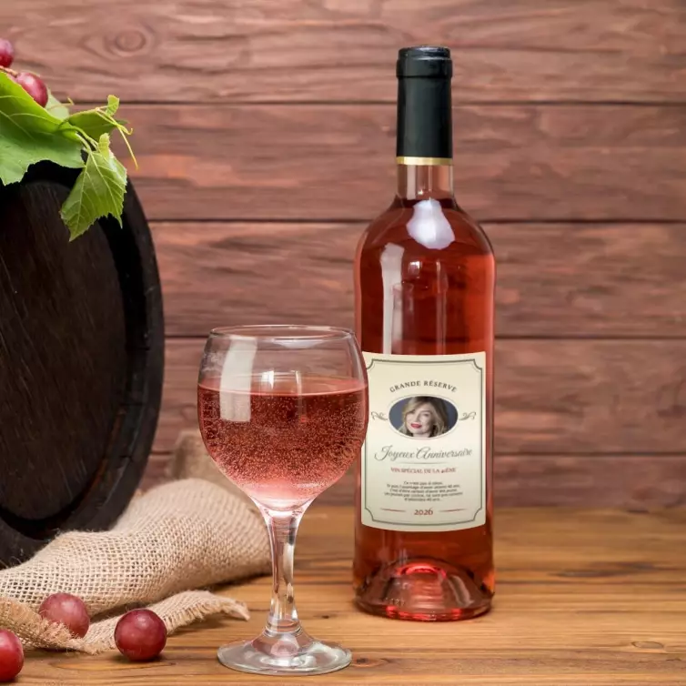 Personalized birthday wine-style label