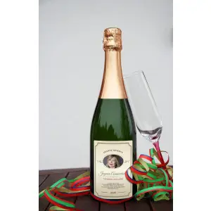 etiqueta personalizada de cumpleaños estilo vino