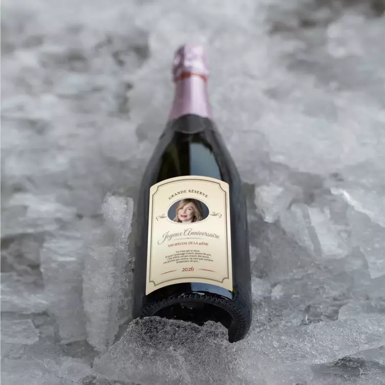 Personalized birthday wine-style label