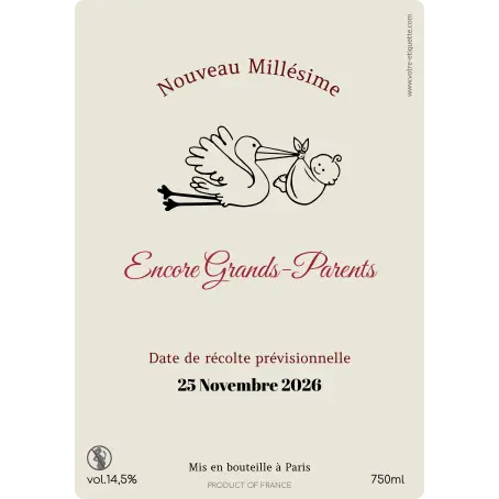 Étiquette personnalisée pour annonce de grossesse aux grands-parents