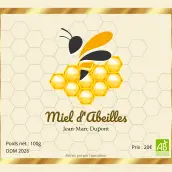 Personalized label for honey jar