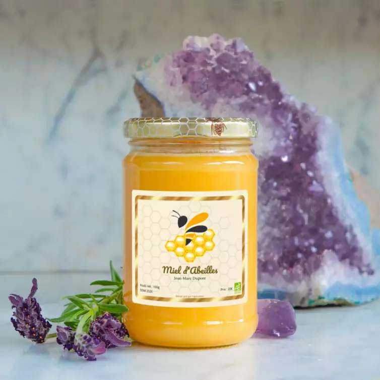 Personalized label for honey jar