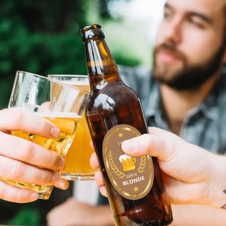 Personalized label for blonde beer