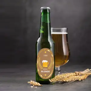 etikett nach maß für blondbier