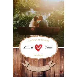 personalized wedding label laura and paul