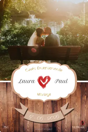 Étiquette personnalisée pour mariage laura et paul