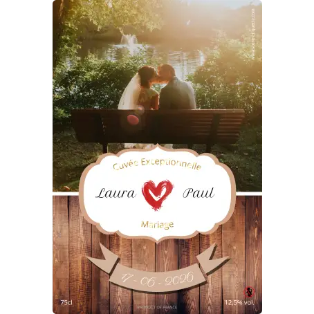 Étiquette personnalisée pour mariage laura et paul