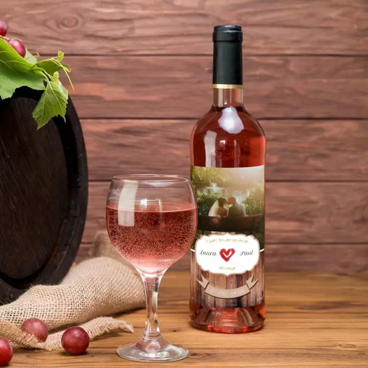 Étiquette personnalisée pour mariage Laura et Paul