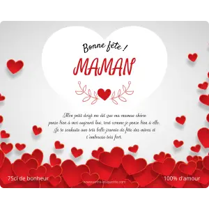 un cadeau unique pour sublimer vos bouteilles et transmettre un message d’amour à votre maman