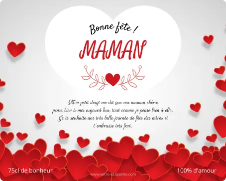 Étiquette personnalisée fête des mères au design élégant et tendre