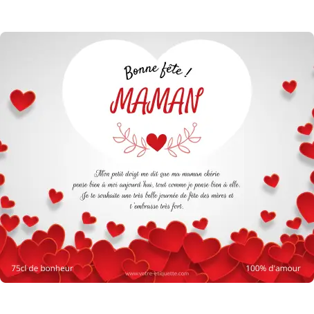 Étiquette personnalisée fête des mères au design élégant et tendre