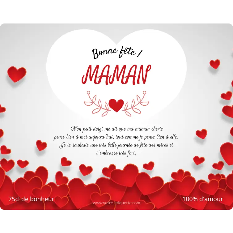 Étiquette personnalisée fête des mères au design élégant et tendre
