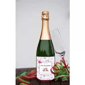 personalized mother's day label with a refined floral style