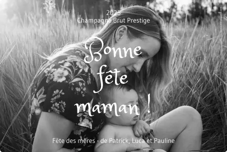 Étiquette personnalisée fête des mères avec photo en noir et blanc