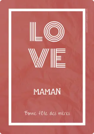 Étiquette personnalisée fête des mères design love minimaliste
