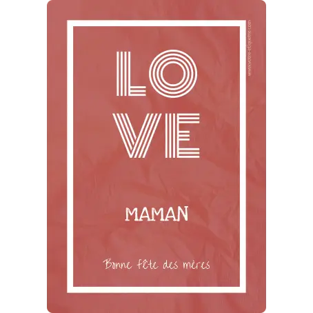 Étiquette personnalisée fête des mères design love minimaliste
