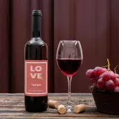 Personalized mother's day label with minimalist LOVE design