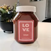 Personalized mother's day label with minimalist LOVE design