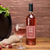 Personalized mother's day label with minimalist LOVE design