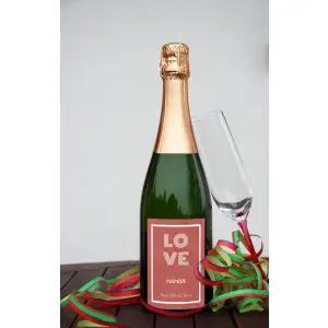 personalized mother's day label with minimalist love design