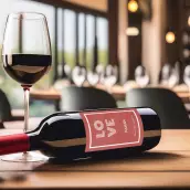 Personalized mother's day label with minimalist LOVE design