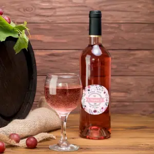 étiquette personnalisée ronde pour la fête des mères, avec fleurs et design romantique
