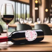 Personalized round label for mother's day with flowers and romantic design