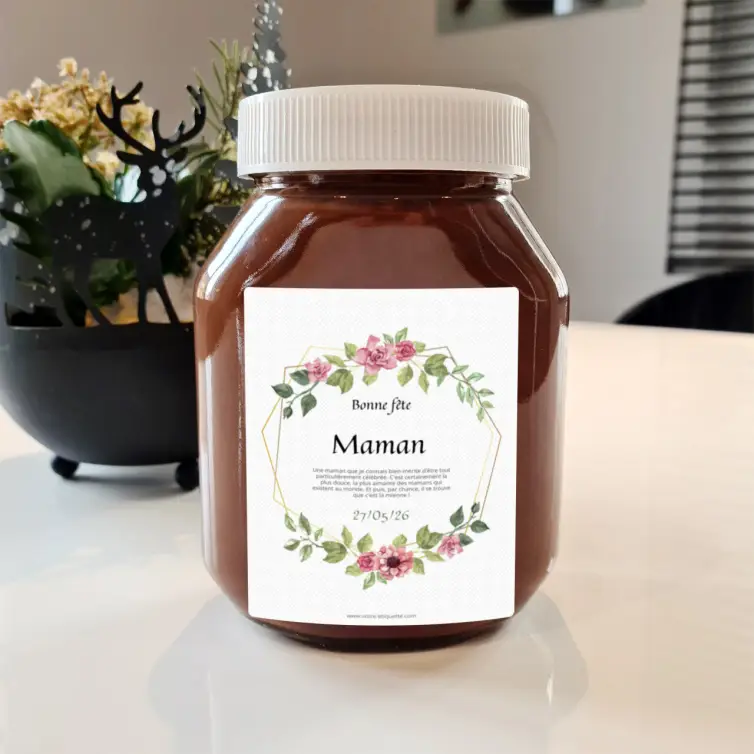 Custom label happy mother's day with elegant flowers