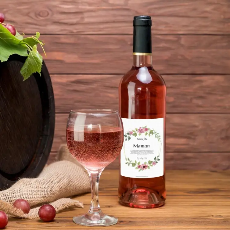 Custom label happy mother's day with elegant flowers