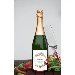 custom label happy mother's day with elegant flowers