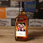 Étiquette personnalisée Bonne fête maman avec photo et cœurs dorés