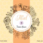 Custom label for all flowers honey with elegant floral design