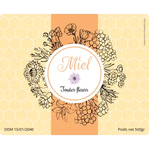 cree su etiqueta de miel personalizada con impresión de alta gama