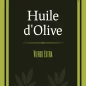 Étiquette autocollante personnalisée pour bouteille d’huile d’olive – Modèle sobre et élégant