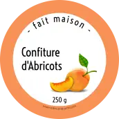 Étiquette personnalisée pour confiture maison d’abricots au design fruité