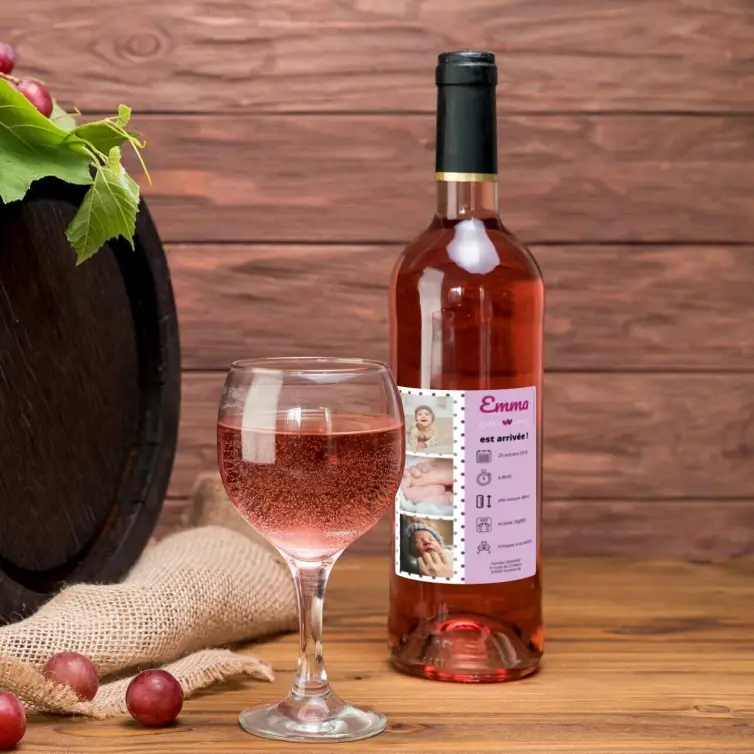 Étiquette personnalisée de naissance avec photo et informations de bébé