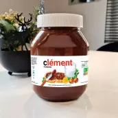 Custom hazelnut and cocoa nutella spread label