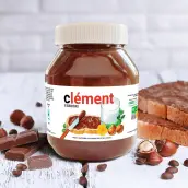 Custom hazelnut and cocoa nutella spread label