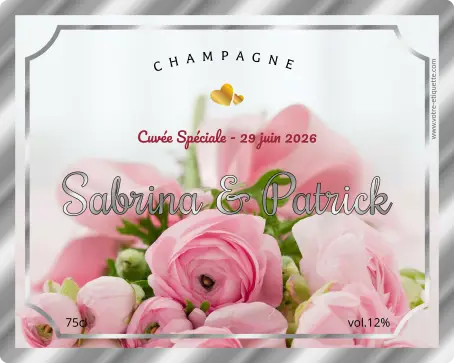 Étiquette personnalisée de champagne pour mariage et événements spéciaux