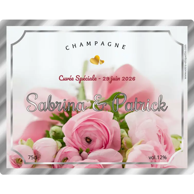 Étiquette personnalisée de champagne pour mariage et événements spéciaux