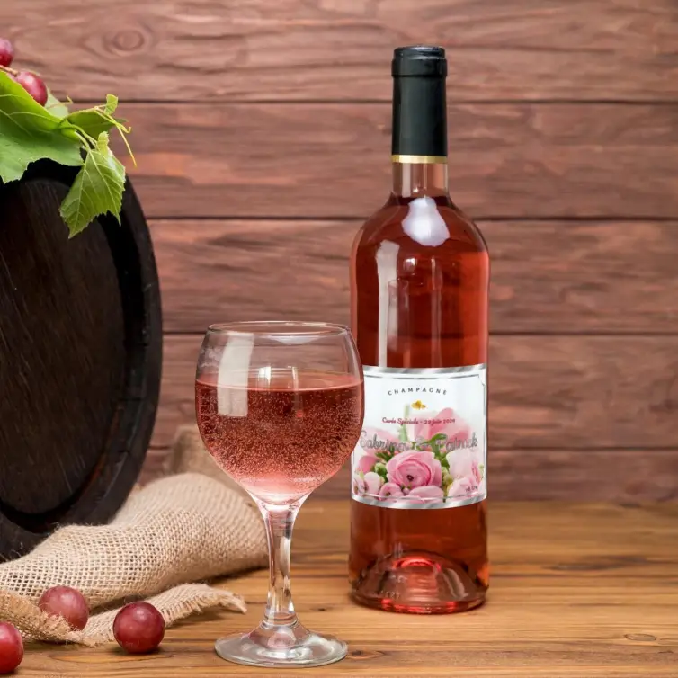 Étiquette personnalisée de champagne pour mariage et événements spéciaux