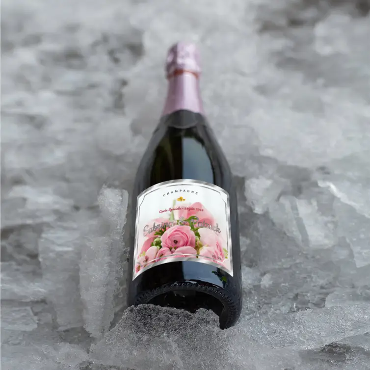 Étiquette personnalisée de champagne pour mariage et événements spéciaux