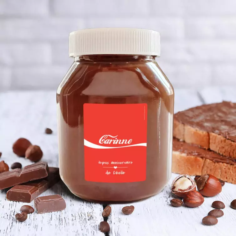 Custom birthday Cola label with iconic red and white design